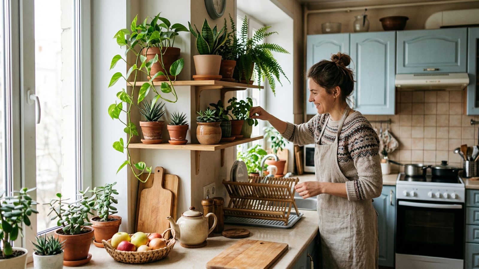 Комнатные растения для кухни: как выбрать и разместить