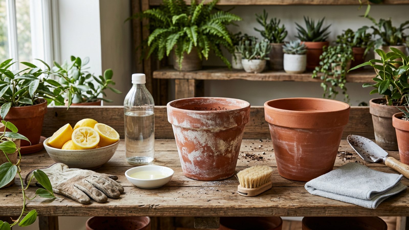 How to Remove White Salt Deposits from Flower Pots How to Remove White Salt Deposits from Flower Pots